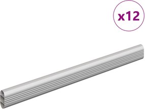 vidaXL Ράβδος Ντουλάπας 12 pcs Ασημί 316 x 15 x 29 mm