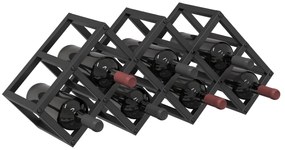 vidaXL Ραφιέρα κρασιών  για 9 μπουκάλια, 63x16,5x25 εκ. από χάλυβα βαμμένο