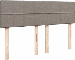 vidaXL Κρεβάτι Boxspring με Στρώμα Taupe 160x200 εκ. Υφασμάτινο