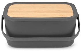 Brabantia 1003255 Cradle-to-Cradle Ψωμιέρα με Καπάκι από Bamboo Dark Grey