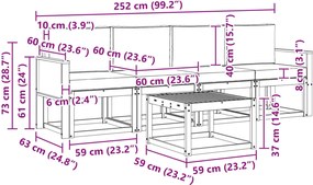 vidaXL Σειρά Καναπέ Εξωτερικού με μαξιλάρι 4 pcs Φυσικό