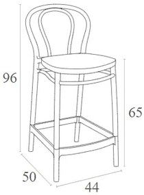 ΣΚΑΜΠΟ ΒΙΚΤΟΡ 65εκ.WHITE ΠΟΛ/ΝΙΟΥ 44X50X96εκ. 44X50X96εκ. (Σετ 4 ΤΕΜ)