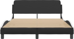 vidaXL Πλαίσιο Κρεβατιού Dover Μαύρο/Λευκό 120x200εκ Συνθ. Δέρμα