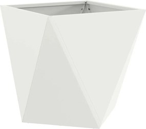 vidaXL Γλάστρα Λευκό 50 x 50 x 50 cm Ατσάλι