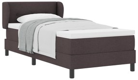 vidaXL Κρεβάτι Box Spring με Στρώμα Σκούρο Καφέ 100x200 εκ Υφασμα