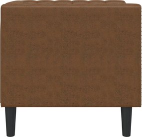 vidaXL Πολυθρόνα Chesterfield Καφέ από Συνθετικό Καστόρι