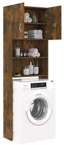 vidaXL Ντουλάπι Πλυντηρίου Καπνιστή Δρυς 64 x 25,5 x 190 εκ.