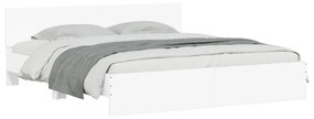 Πλαίσιο Κρεβατιού με Κεφαλάρι/LED Λευκό 180x200 εκ - Λευκό