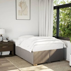 Κρεβάτι Boxspring με Στρώμα Taupe 120x190 εκ. Υφασμάτινο - Μπεζ-Γκρι