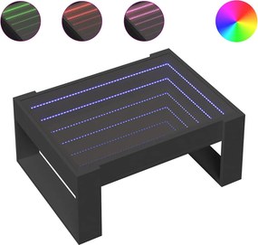 vidaXL Τραπεζάκι Σαλονιού Infinity LED Μαύρο 70x53x30 εκ.