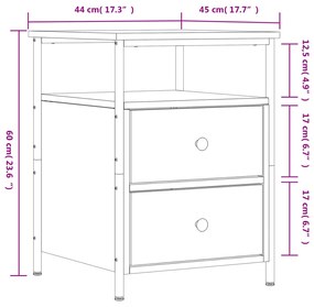 ΚΟΜΟΔΙΝΑ 2 ΤΕΜ. ΜΑΥΡΑ 44 X 45 X 60 ΕΚ. ΑΠΟ ΕΠΕΞΕΡΓΑΣΜΕΝΟ ΞΥΛΟ 826004