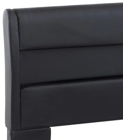 vidaXL Πλαίσιο Κρεβατιού με LED Μαύρο 160x200 εκ. από Συνθετικό Δέρμα
