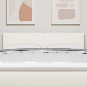 vidaXL LED κεφαλάρι με φώτα λωρίδας LED Κρεμ 160 cm Πολυεστέρας