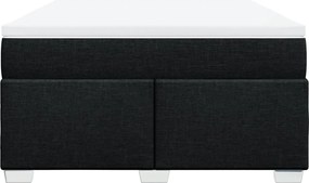 vidaXL Κρεβάτι Boxspring με Στρώμα Μαύρο 160x200 εκ. Υφασμάτινο
