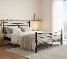 Κρεβάτι Pier-90x200-Μαύρο-Με ποδαρικό