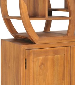 vidaXL Ντουλάπι με Ραφιέρα Σχέδιο Γιν Γιανγκ 70x30x130 εκ. Ξύλο Teak