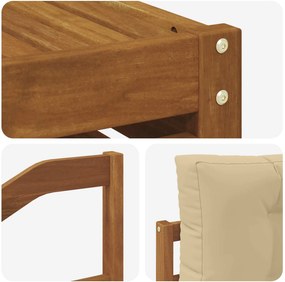 vidaXL Σειρά Καναπέ Εξωτερικού 8 τμχ. Φυσικό και Μπεζ