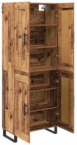 vidaXL Highboard Παλιό ξύλο 69,5 x 34 x 180 εκ. Επεξεργασμένο ξύλο