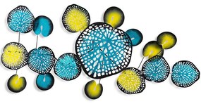Διακοσμητικό Τοίχου Nenuharps 930DYU1296 125x4xcm Blue-Yellow Wallity Μέταλλο