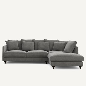 Γωνιακός καναπές-κρεβάτι από πολυεστέρα και βισκόζη, Lazare