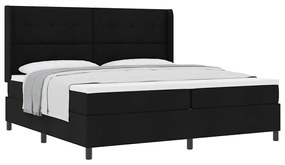 vidaXL Κρεβάτι με ελατήρια με στρώμα Μαύρο 200 x 200 cm ύφασμα
