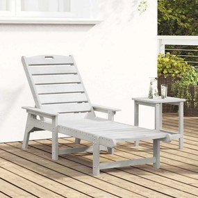 vidaXL Ξαπλώστρα Λευκό 195,5 x 53 x 98,5 εκ HDPE