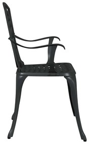 vidaXL Καρέκλα Κήπου 2 pcs Μαύρο 55 x 56.5 x 91εκ Αλουμίνιο