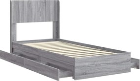 vidaXL Καλάθι με αποθήκη και κεφαλάρι Γκρι Sonoma 90 x 200 cm