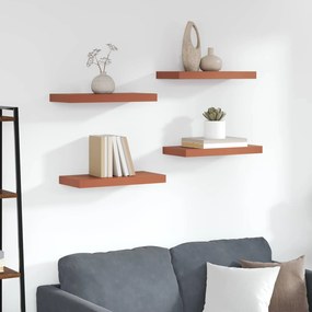 vidaXL Ράφι Τοίχου 4 pcs Κόκκινο 50 x 23 x 4 εκ. Επεξεργασμένο ξύλο