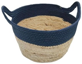 Καλάθι Με Φάσα 00.06.61184 26x16cm Ψάθινο Blue Mat
