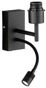 Σώμα Απλίκας Φωτιστικό Τοίχου Ε27 40W 70543 Fischer Honsel-70543-Μαύρο 70543