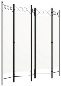 vidaXL Διαχωριστικό Δωματίου με 5 Πάνελ Λευκό 200 x 180 εκ.