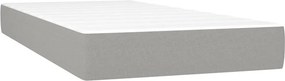 vidaXL Κρεβάτι Boxspring με Στρώμα Ανοιχτό Γκρι 200x200 εκ. Υφασμάτινο