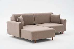 Corner Sofa-Bed Mane Left - Brown Brown