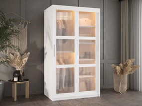 Ντουλάπα Flutes 100 Συρόμενη-Λευκό