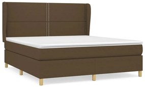 ΚΡΕΒΑΤΙ BOXSPRING ΜΕ ΣΤΡΩΜΑ ΣΚΟΥΡΟ ΚΑΦΕ 160X200 ΕΚ ΥΦΑΣΜΑΤΙΝΟ 3128456