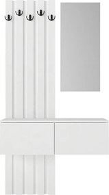 Έπιπλο εισόδου Kanso Megapap χρώμα λευκό 100x35x196,7εκ.