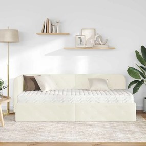 vidaXL Κρεβάτι Γωνίας Κρεμ 80 x 200 cm Βελούδο