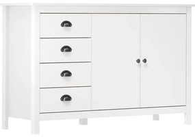 vidaXL Μπουφές Hill Λευκός 130x40x80 εκ. από Μασίφ Ξύλο Πεύκου
