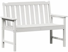 vidaXL Παγκάκι κήπου με μαξιλάρι Λευκό 120 x 59 x 88 εκ HDPE