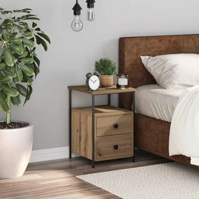vidaXL Κομοδίνο τεχνίτης Δρυς 34x35,5x50 εκ. από Επεξεργασμένο Ξύλο