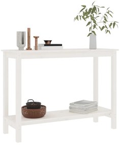 Τραπέζι Κονσόλα Λευκό 110 x 40 x 80 εκ. από Μασίφ Ξύλο Πεύκου - Λευκό