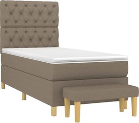 vidaXL Κρεβάτι Boxspring με Στρώμα Taupe 80x200 εκ. Υφασμάτινο