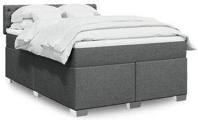vidaXL Κρεβάτι Boxspring με Στρώμα Σκούρο Γκρι 160x200 εκ Υφασμάτινο