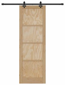 vidaXL Συρόμενη Πόρτα Φυσικό και μαύρο 78 x 232 cm