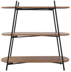 Artekko Shelf Ραφιέρα Βιβλιοθήκη 3 Επιπέδων MDF Μέταλλο Καφέ Μαύρο (108x35.5x107)cm - 86709 - 86709