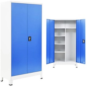 vidaXL Φοριαμός με 2 Πόρτες Γκρι / Μπλε 90 x 40 x 180 εκ. Μεταλλικός