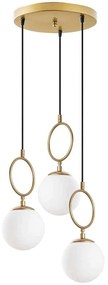 Φωτιστικό Οροφής Ring 942FLG1654 45x45x185cm 3xE14 40W Gold-White Opviq