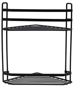 Estia Εταζέρα Elegant Μεταλλική Γωνιακή 2 Θέσεων 32x28x18cm Μαύρη 02-6471