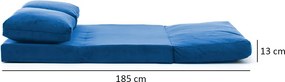 Διθέσιος Καναπές Κρεβάτι Μπλε DIVIR 68x120x62